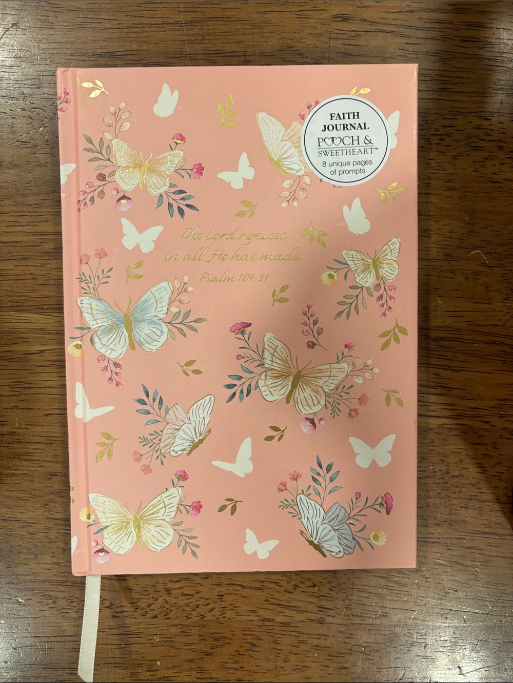 Faith Journal Hardcover Notebook - Pink Butterfly Design